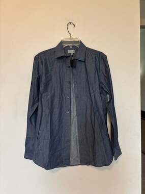 Club Monaco Slim Fit Long Sleeve Button Down Shirt Navy Blue Size Small